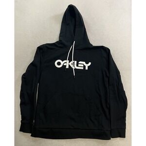 Oakley Hoodie Men's Size Medium Black Spellout Pullover Sweatshirt Long Sleeve